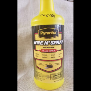 Fly Repellant Pyranha Wipe N' Spray for horses